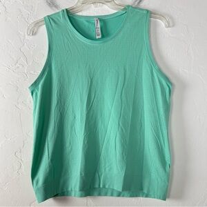 Athleta Tank Top Knit Tee In Motion Camisole Seamless Light Blue Solid Ribbed
